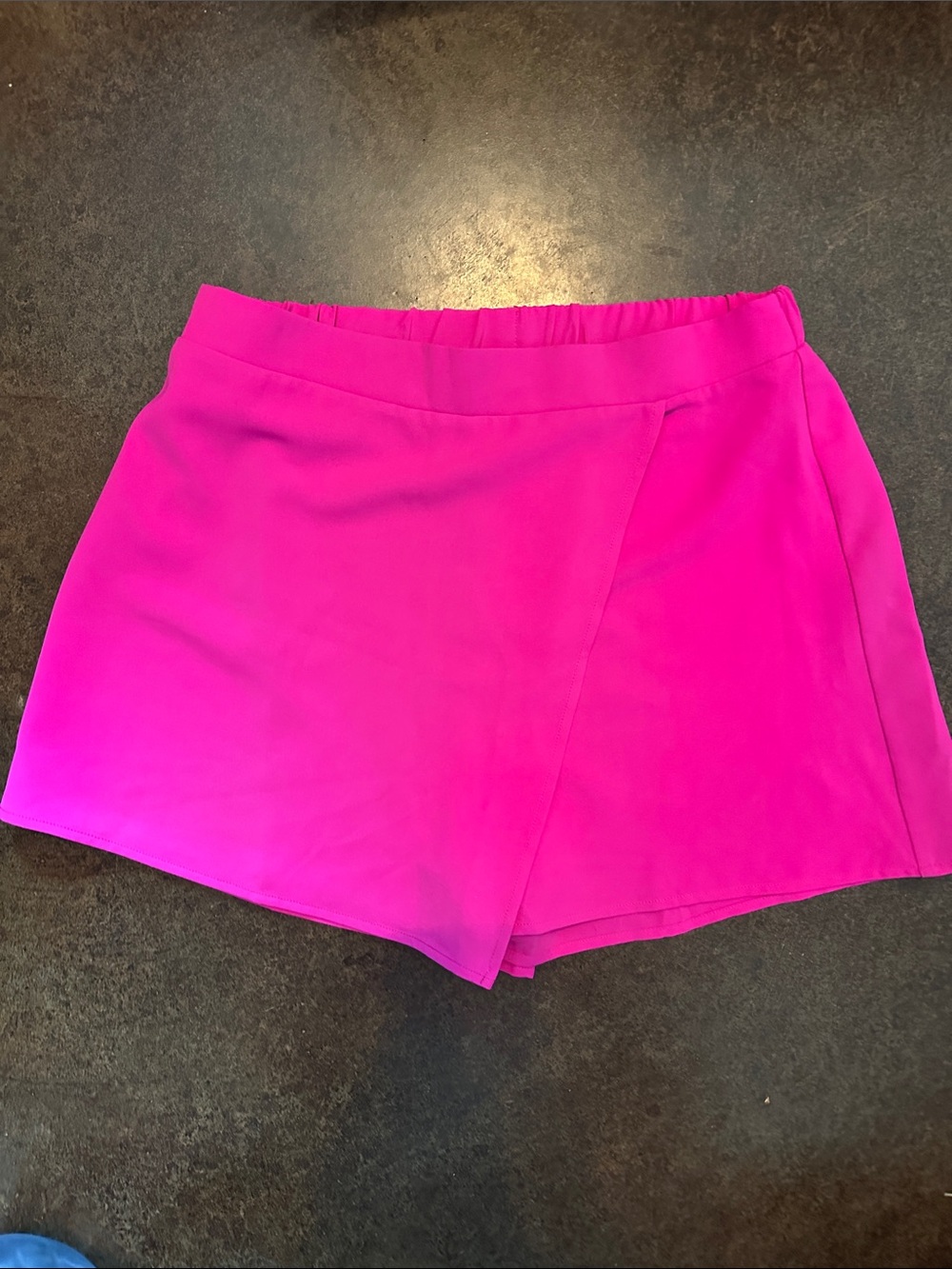 High-Waist Fuchsia Wrap Skort Shorts